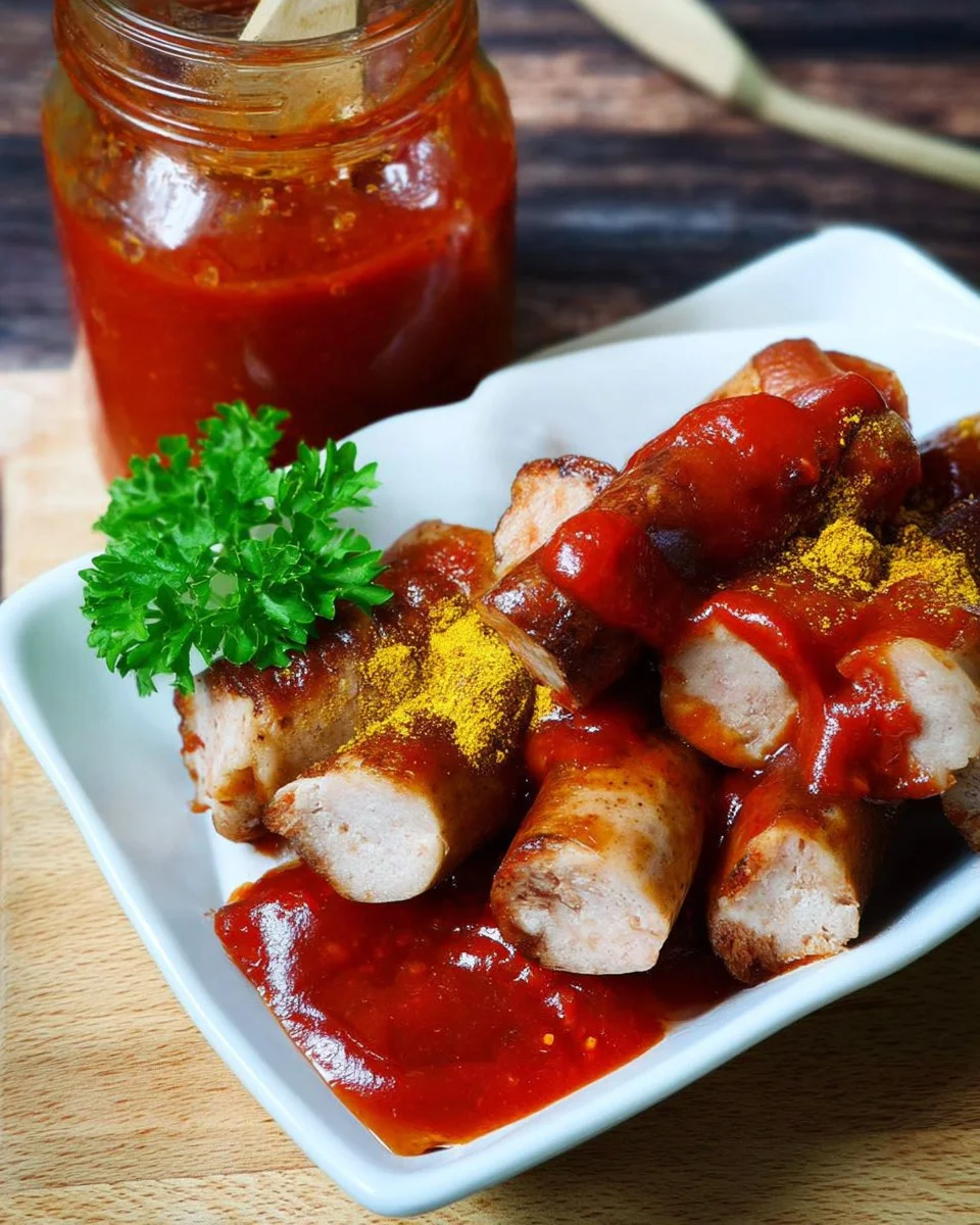 Currywurst aus der Heißluftfritteuse