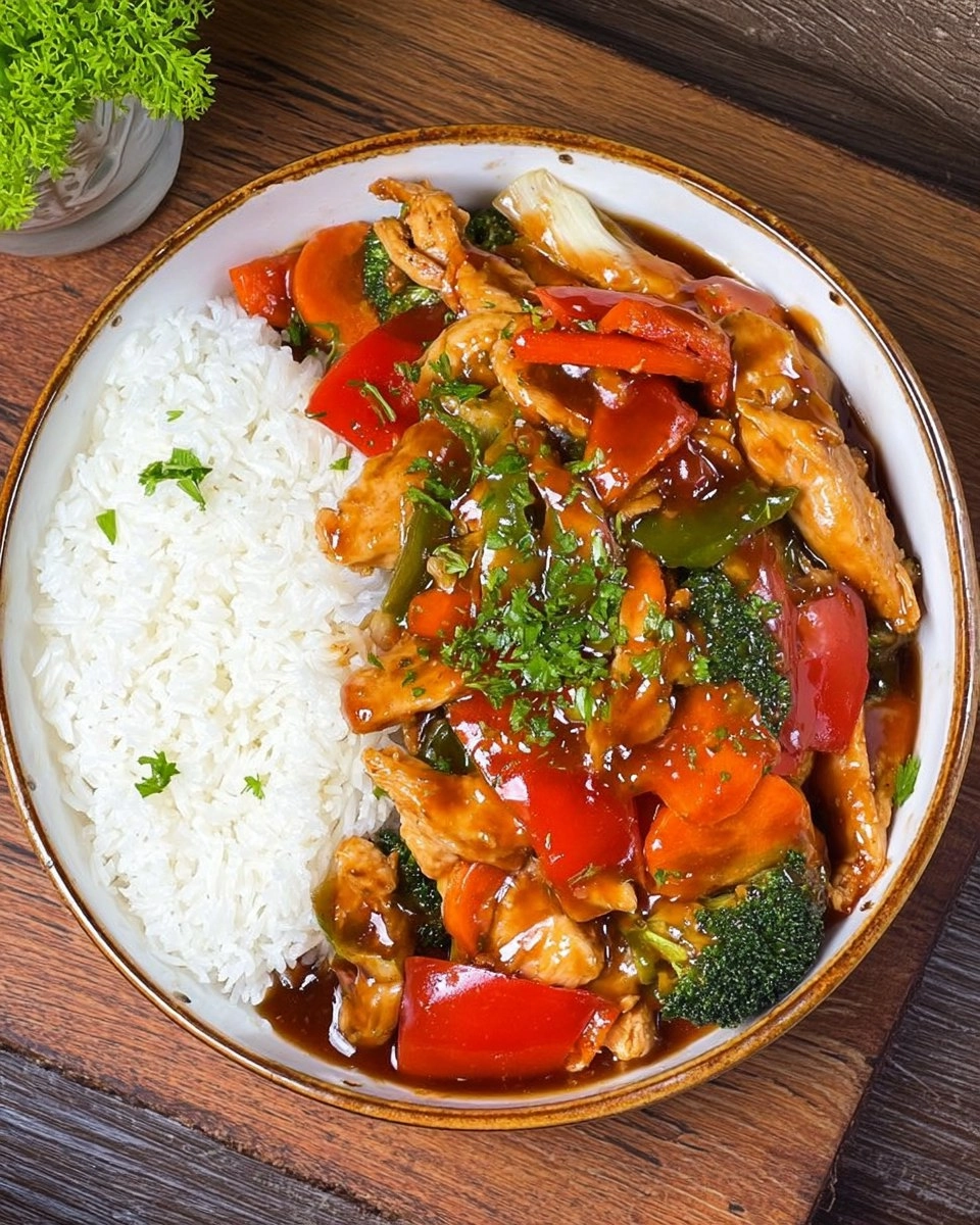 Chicken-Gemüse-Pfanne mit würziger Asia-Sauce 90 Chicken-Gemüse-Pfanne mit würziger Asia-Sauce