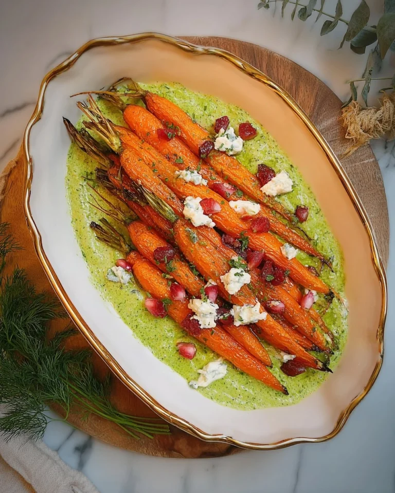 Gebackenes-Moehrengemuese-auf-Kraeuter-Feta-Dip-Rezept