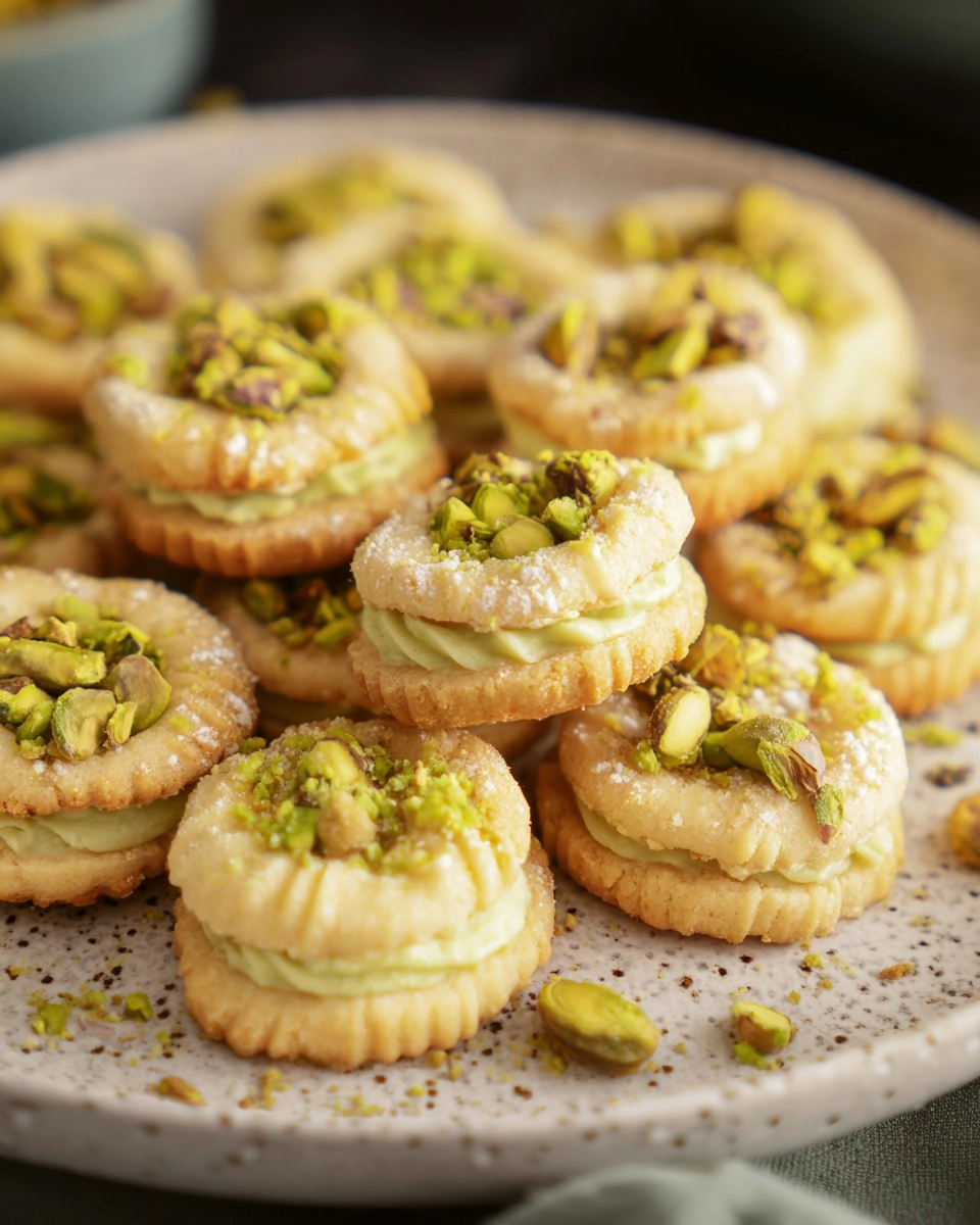 Gefüllte Plätzchen mit Pistaziencreme 87 Gefüllte Plätzchen mit Pistaziencreme
