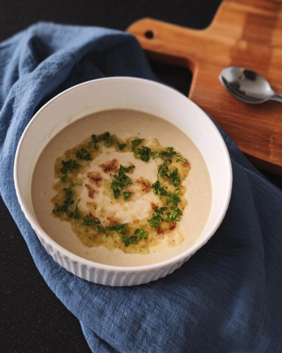 Geröstete Blumenkohlsuppe aus dem Ofen