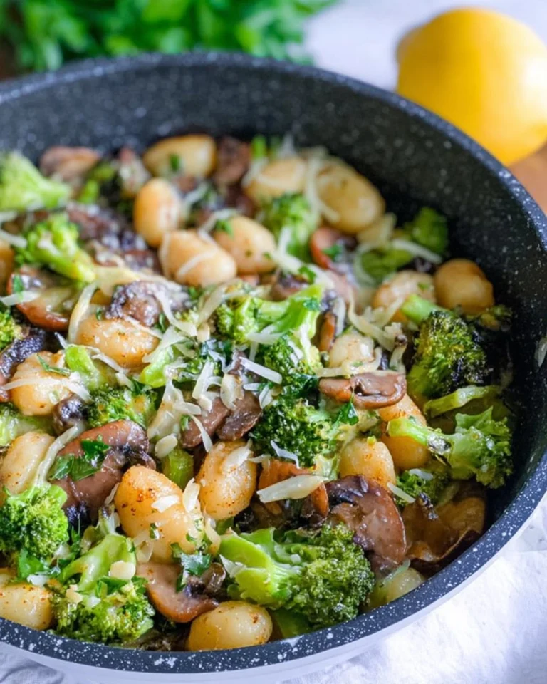 Gnocchi-mit-Brokkoli-Champignons-und-Zitronen-Rezept