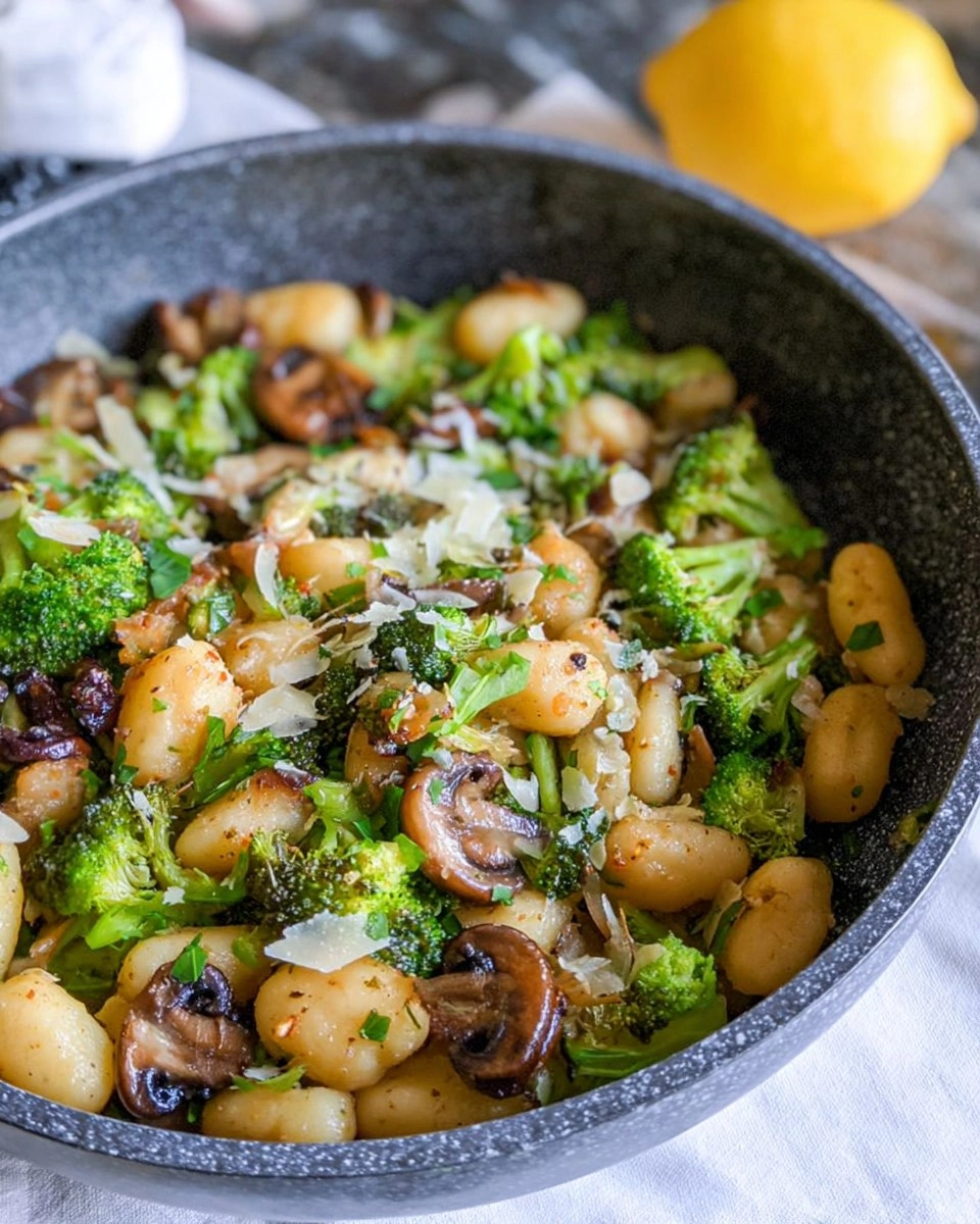 Gnocchi mit Brokkoli, Champignons und Zitronen
