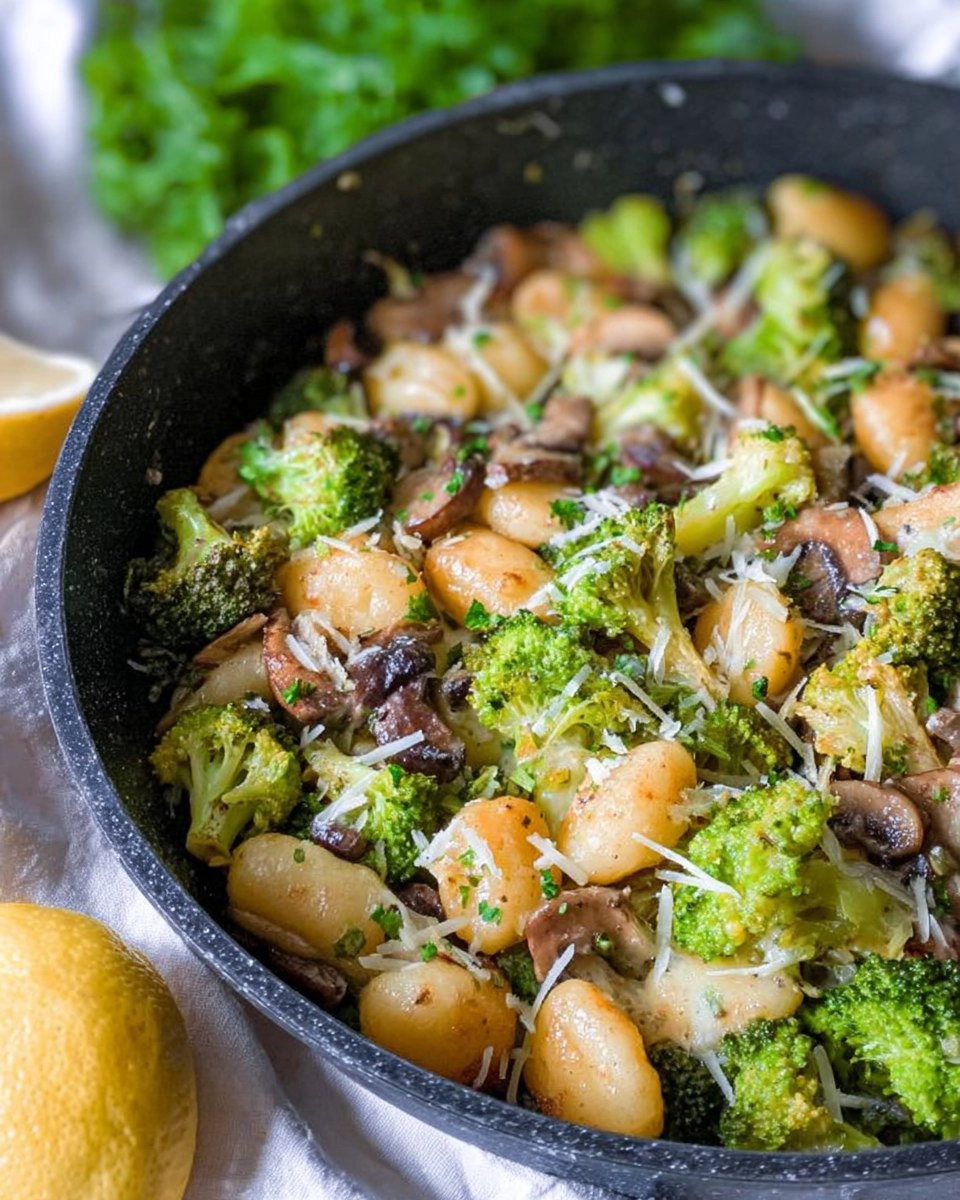 Gnocchi mit Brokkoli, Champignons und Zitronen