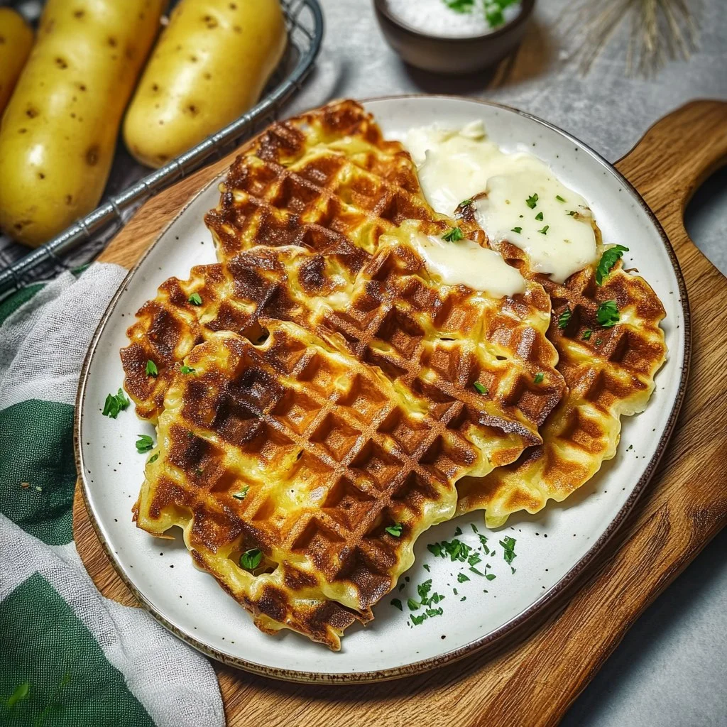 Kartoffelwaffeln mit Käse