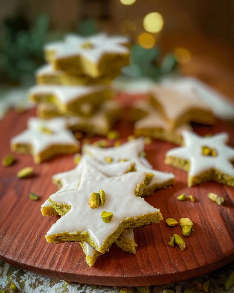 Pistaziensterne-mit-Marzipan-Rezept