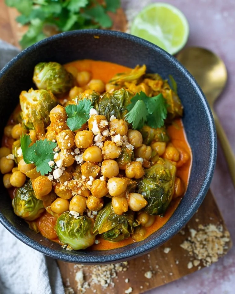 Rosenkohl-Curry-mit-Kichererbsen-Rezept