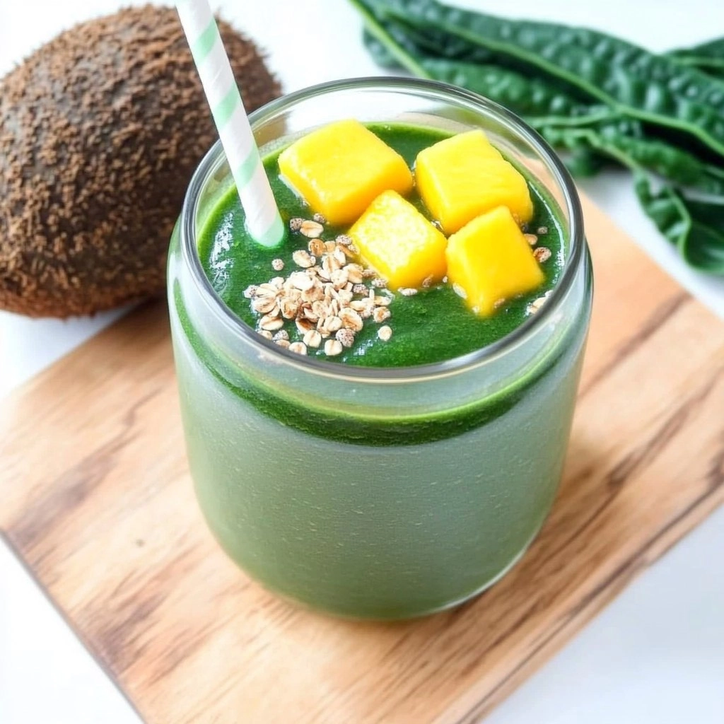 Spirulina Smoothie mit Mango und Kokos