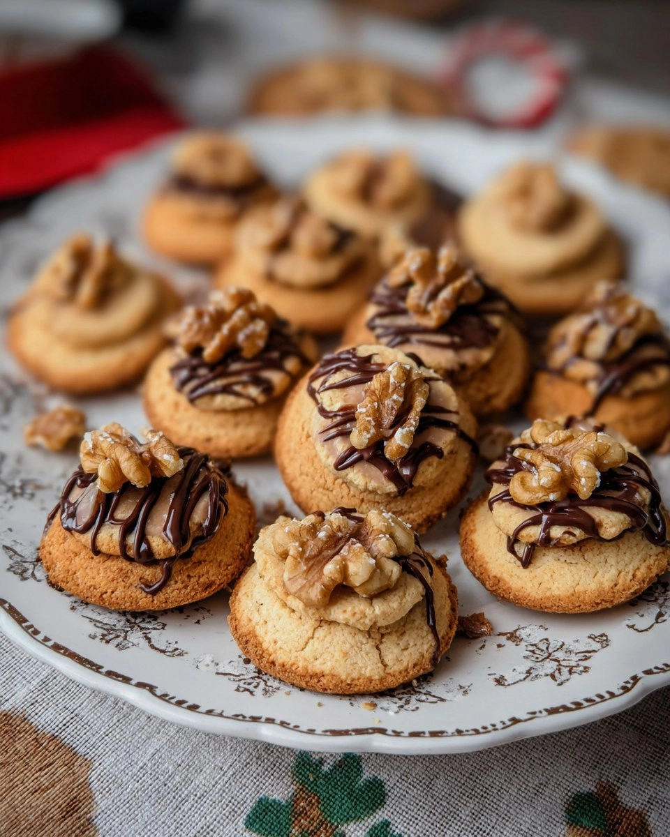 Walnuss Plätzchen mit Nougat