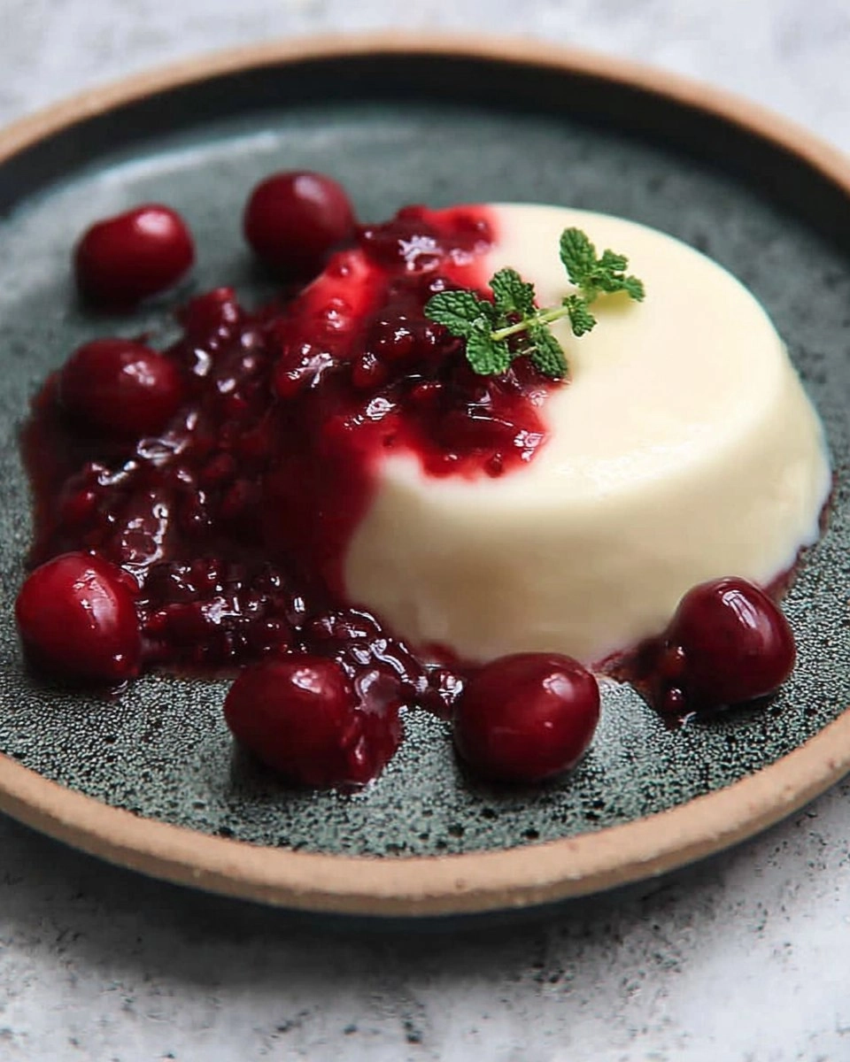 Zimt Panna Cotta mit Kirschen