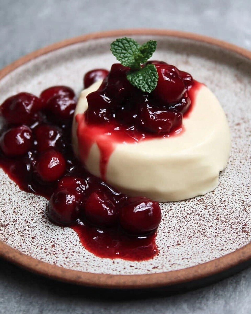 Zimt Panna Cotta mit Kirschen