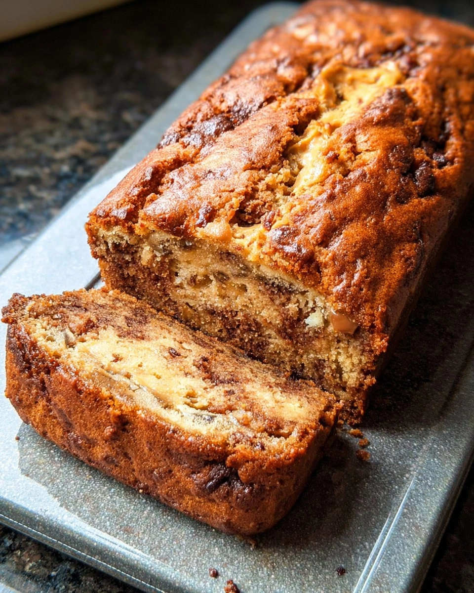 Bananenkuchen (Bananenbrot) mit Erdnussbutter