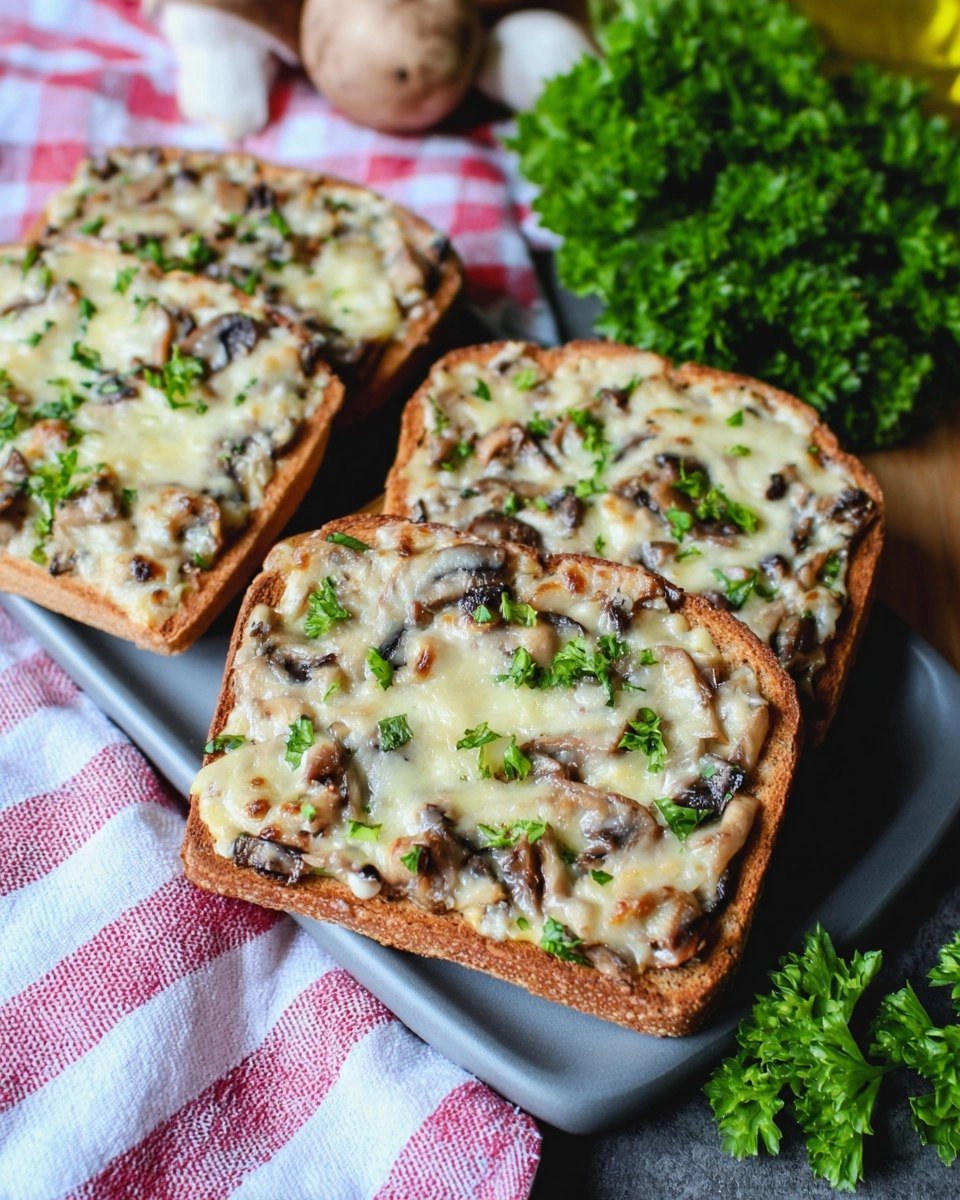 Champignon Toast überbacken mit Käse und Schmand 106 Champignon Toast überbacken mit Käse und Schmand