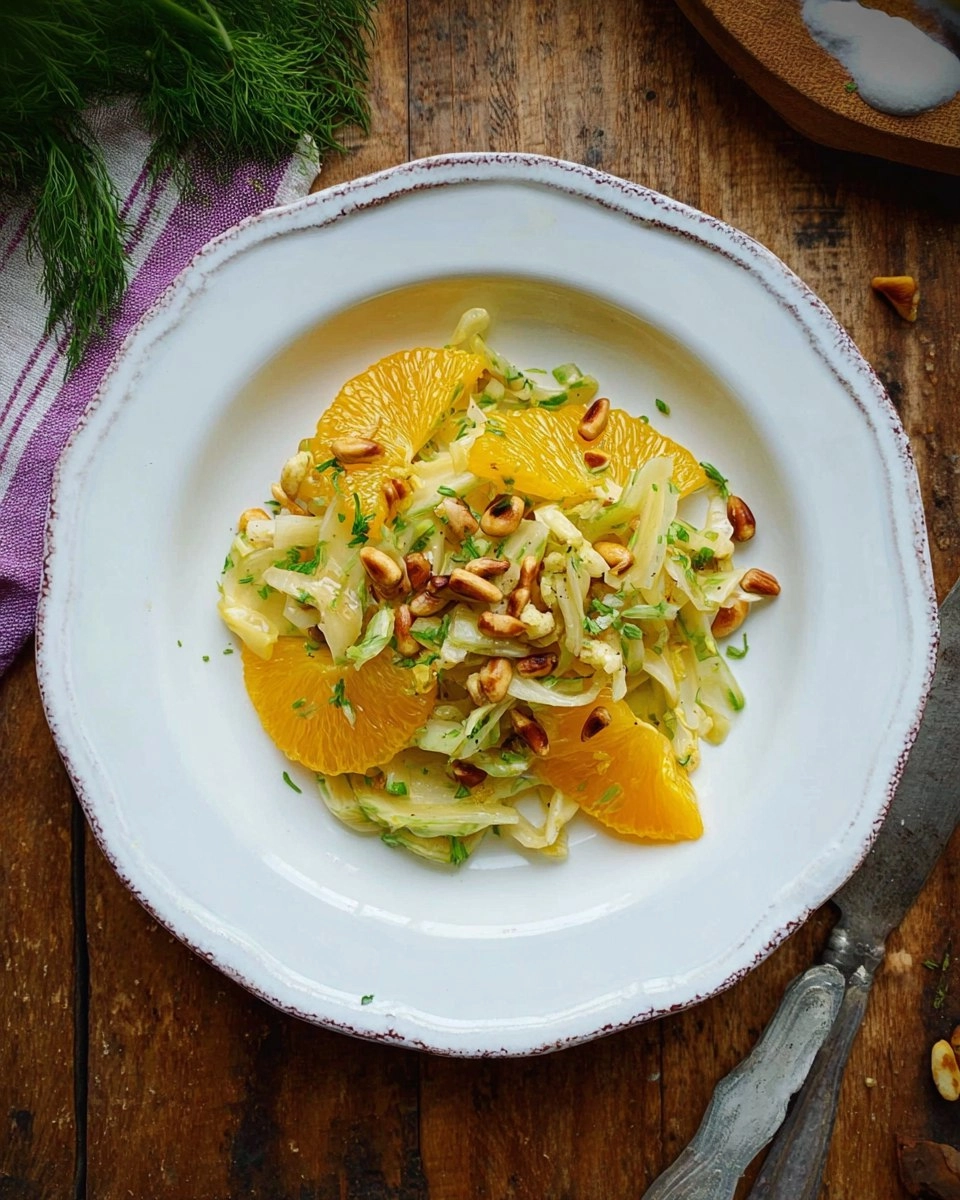 Fenchelsalat mit Orange und Pinienkernen