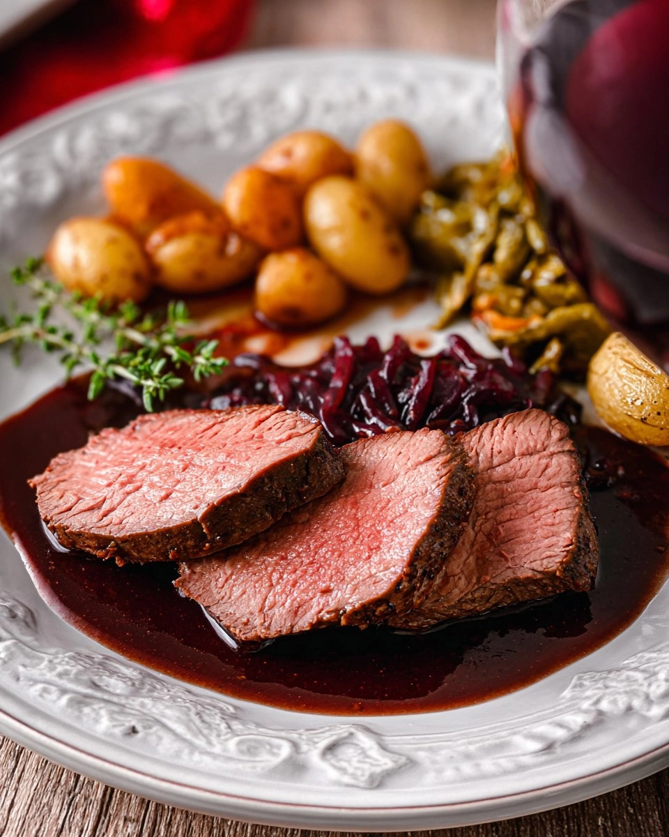 Filets in dunkler Rotweinsauce