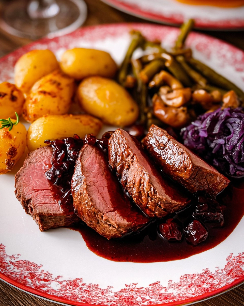 Filets in dunkler Rotweinsauce