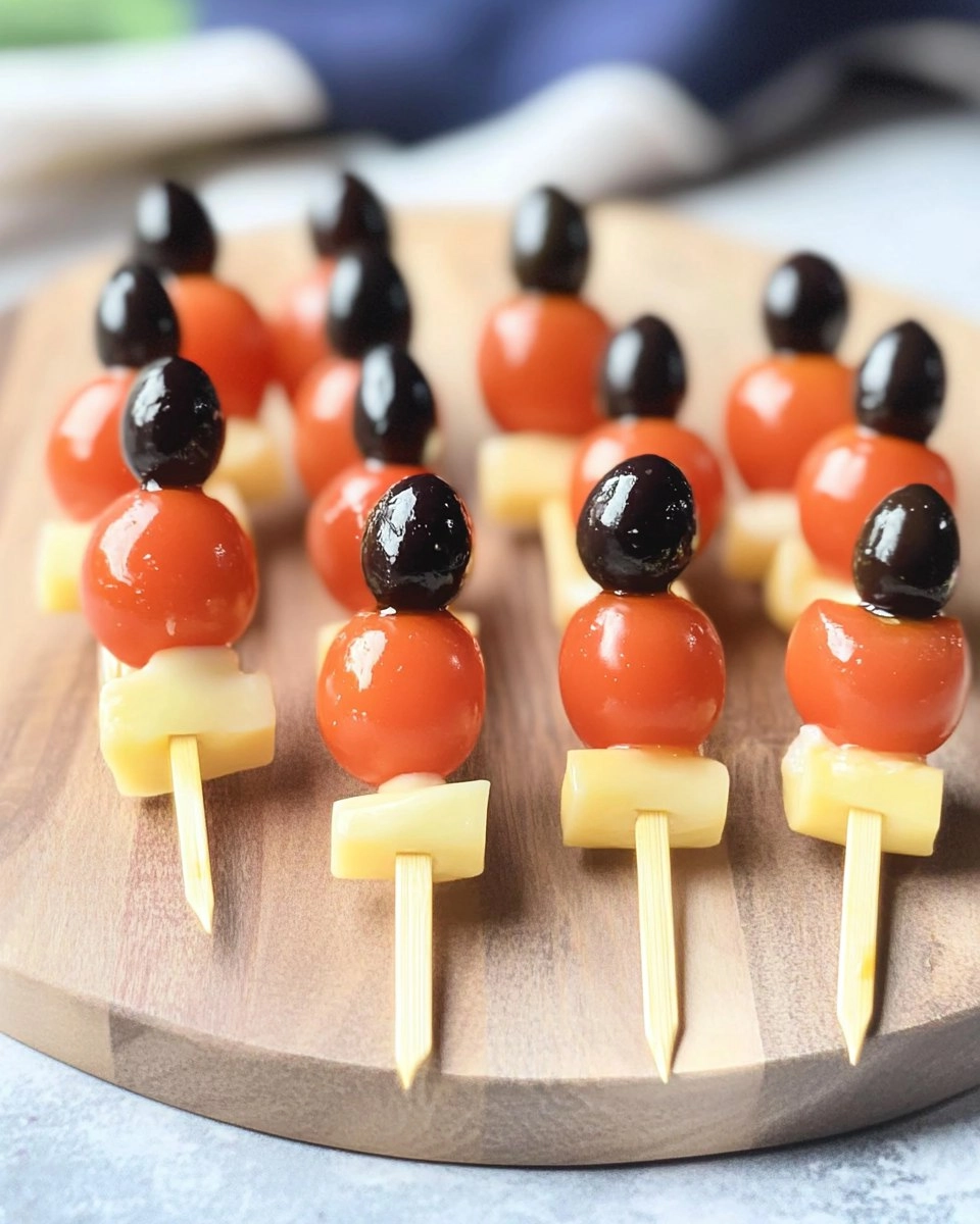 Fußball-Fingerfood-Spieße mit Käse, Tomaten & Oliven 37 Fußball-Fingerfood-Spieße mit Käse, Tomaten & Oliven
