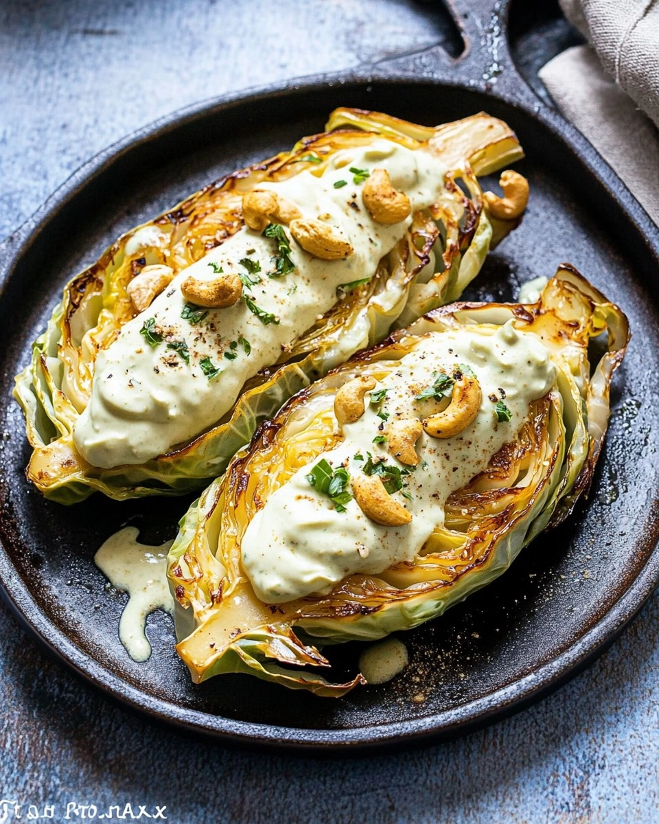 Gebratener Spitzkohl mit Cashew-Crème