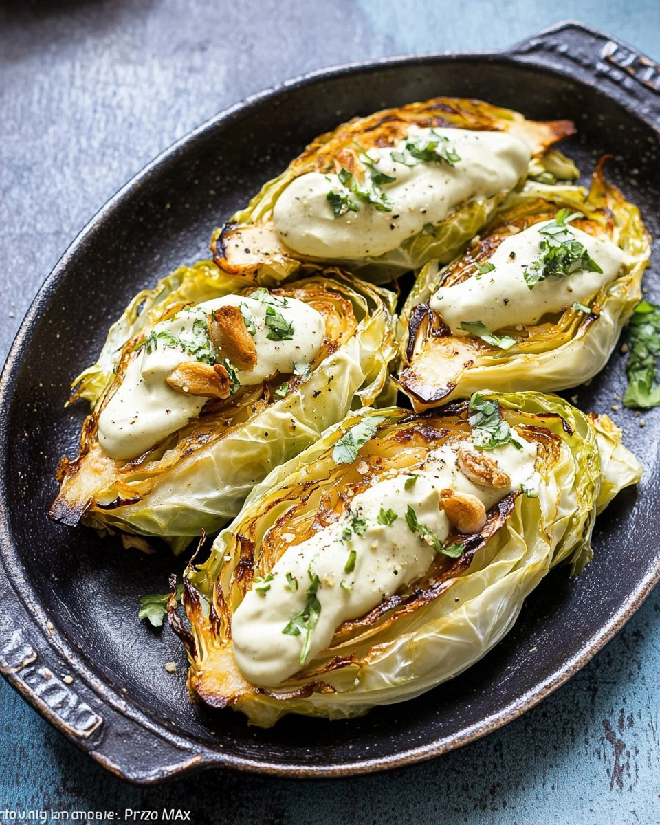 Gebratener Spitzkohl mit Cashew-Crème