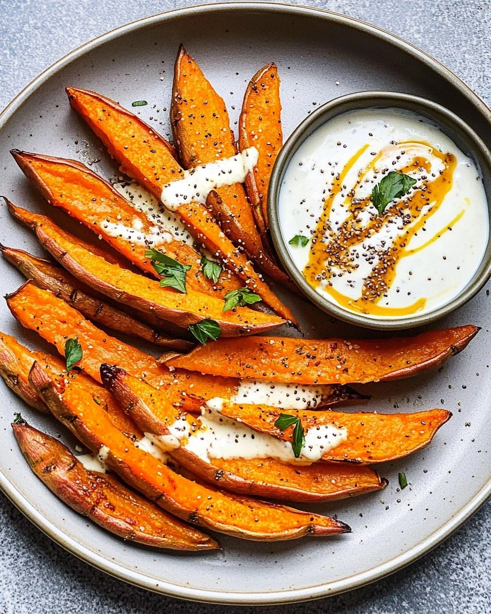 Geröstete Süßkartoffeln mit Joghurt-Tahini-Dip 100 Geröstete Süßkartoffeln mit Joghurt-Tahini-Dip