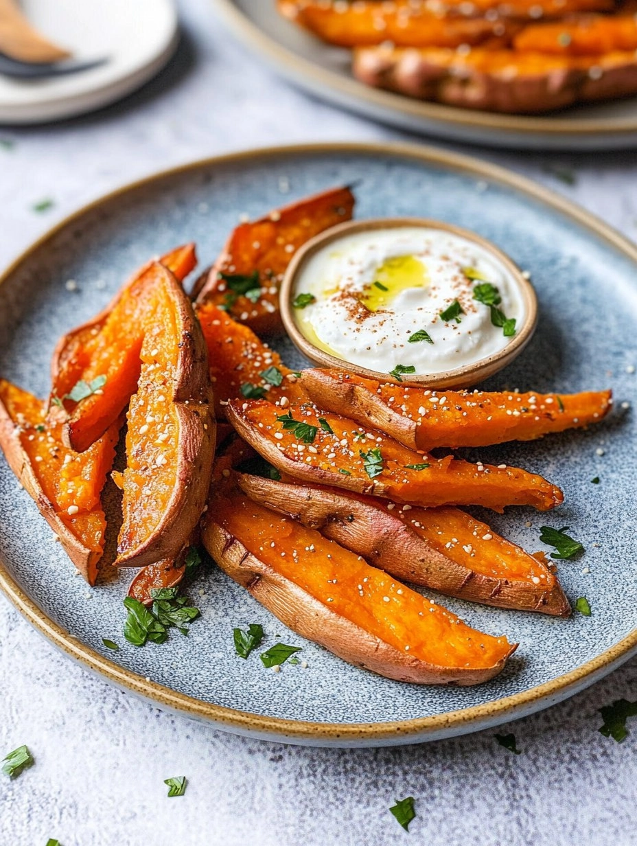 Geröstete Süßkartoffeln mit Joghurt-Tahini-Dip 101 Geröstete Süßkartoffeln mit Joghurt-Tahini-Dip