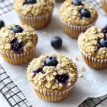 Gesunde Frühstücksmuffins mit Haferflocken & Blaubeeren 103 Gesunde-Fruehstuecksmuffins-mit-Haferflocken-Blaubeeren-Rezept