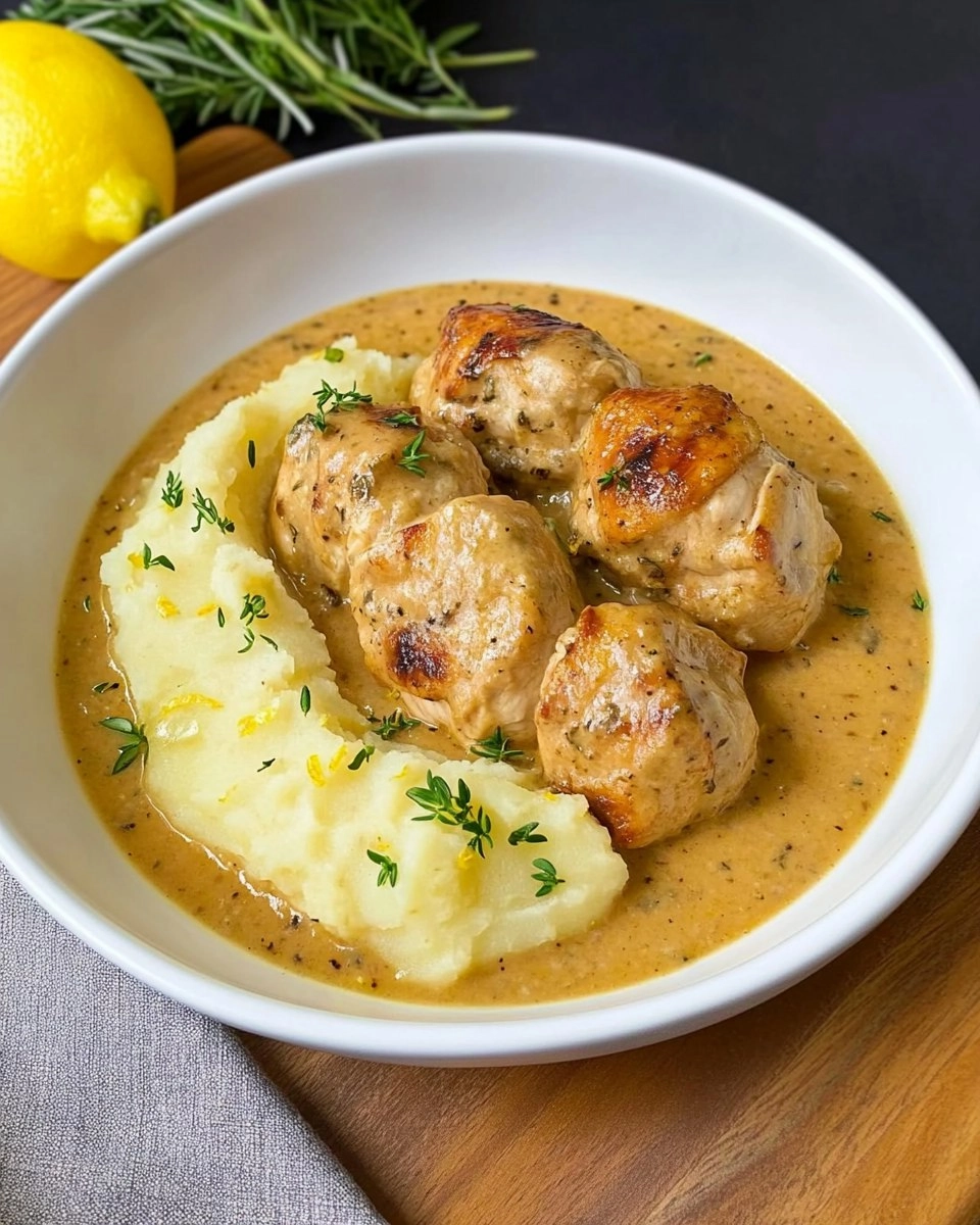 Hähnchen Rouladen mit Kartoffel-Zitronen-Püree