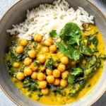 Kichererbsen-Curry-mit-Spinat-Rezept