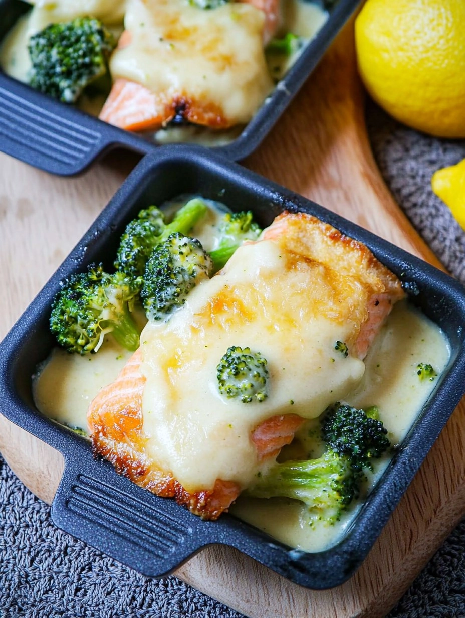 Lachs-Raclette mit Brokkoli und Béchamelsauce