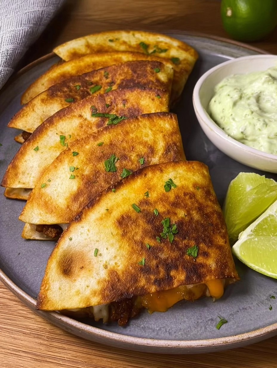 Mini Quesadilla mit Hackfleisch & Avocado-Dip