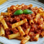 Pasta-mit-Salsiccia-in-Tomatensosse-Rezept
