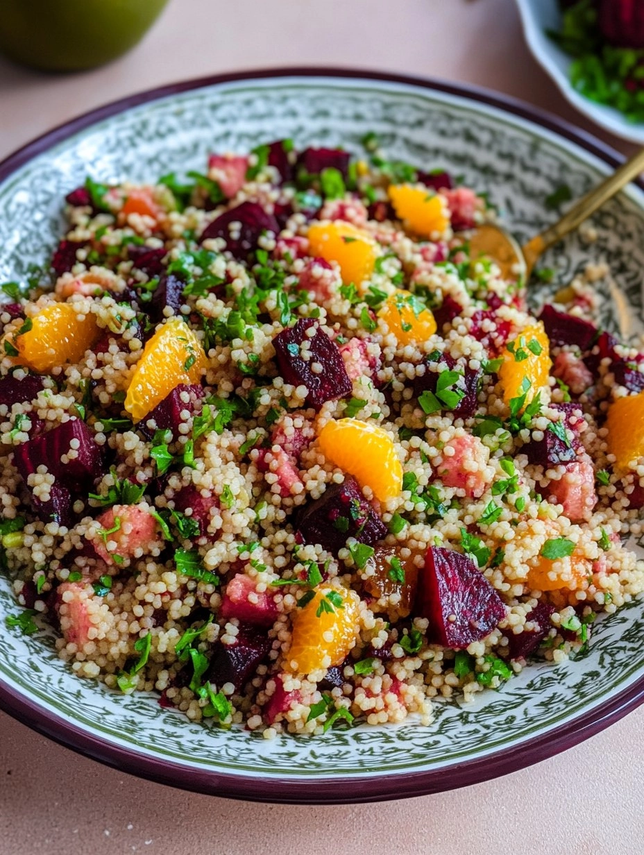 Rote Bete Salat mit Couscous & Orangen 71 Rote Bete Salat mit Couscous & Orangen