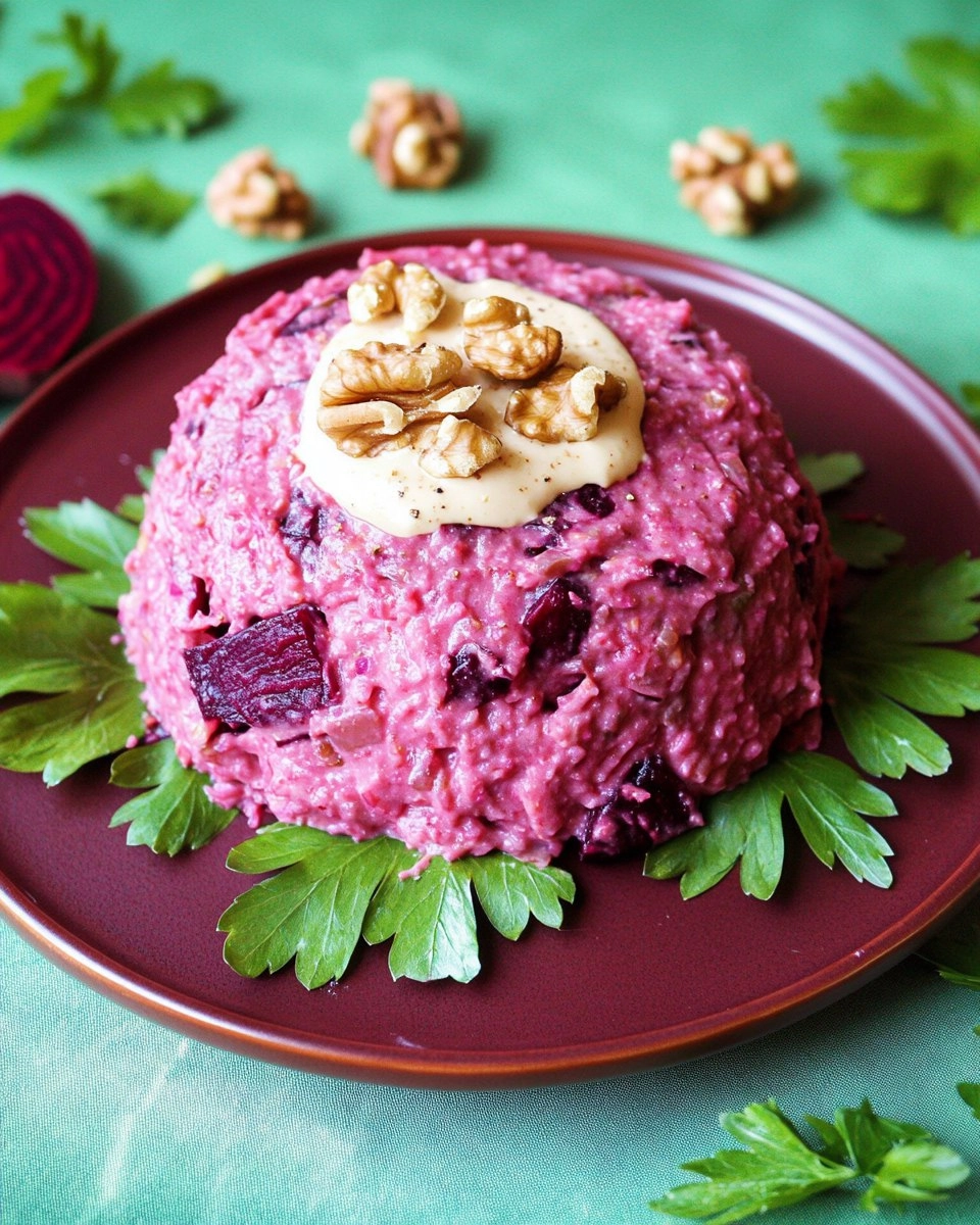 Rote Bete Salat mit Walnüssen und Mayonnaise