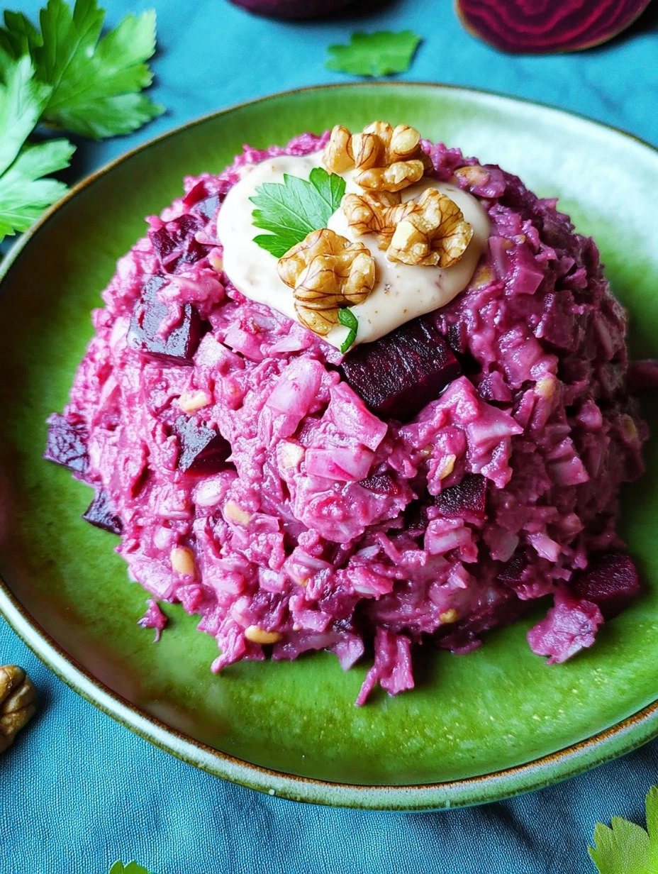 Rote Bete Salat mit Walnüssen und Mayonnaise