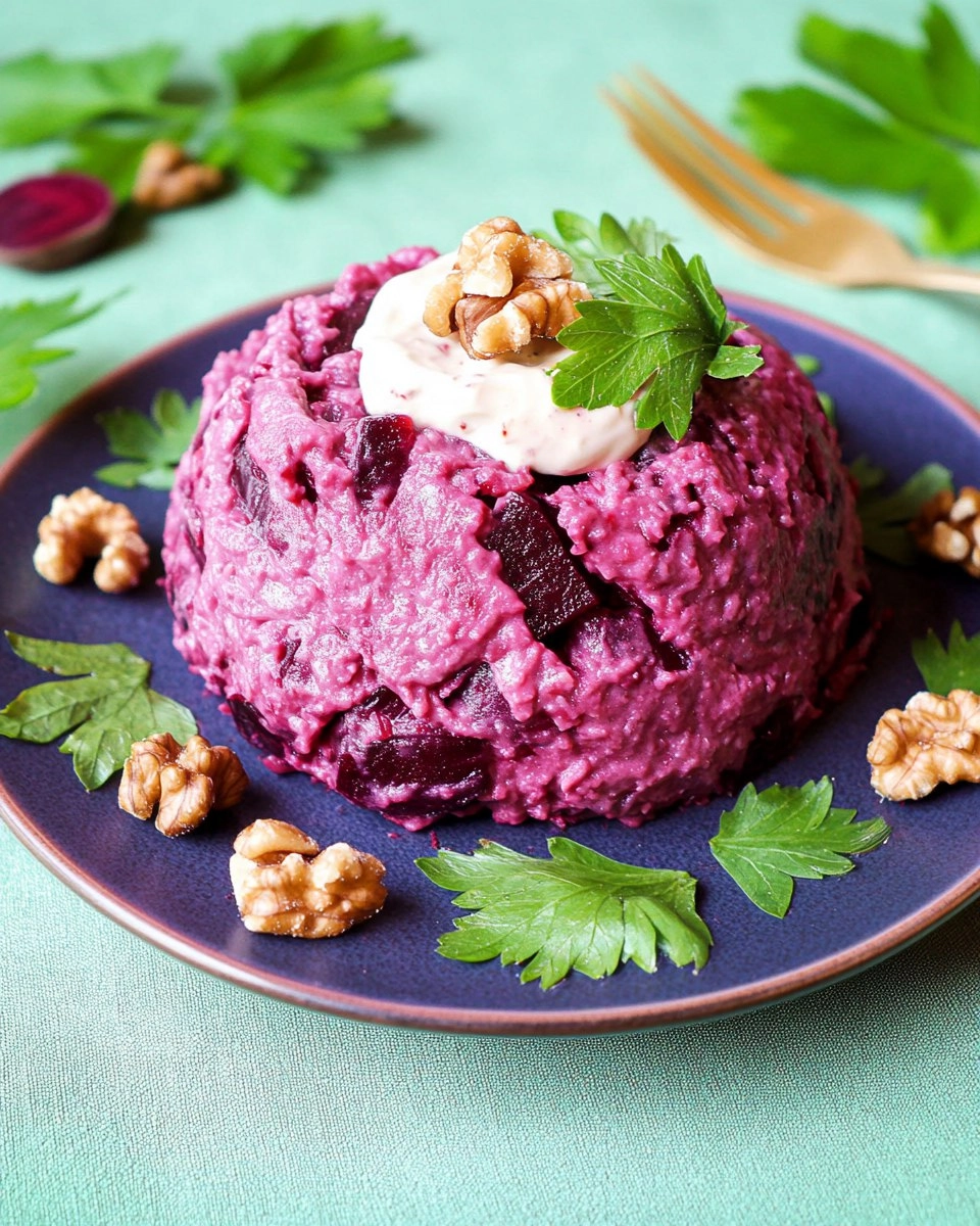Rote Bete Salat mit Walnüssen und Mayonnaise