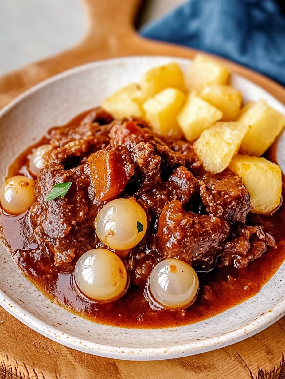 Stifado mit Perlzwiebeln