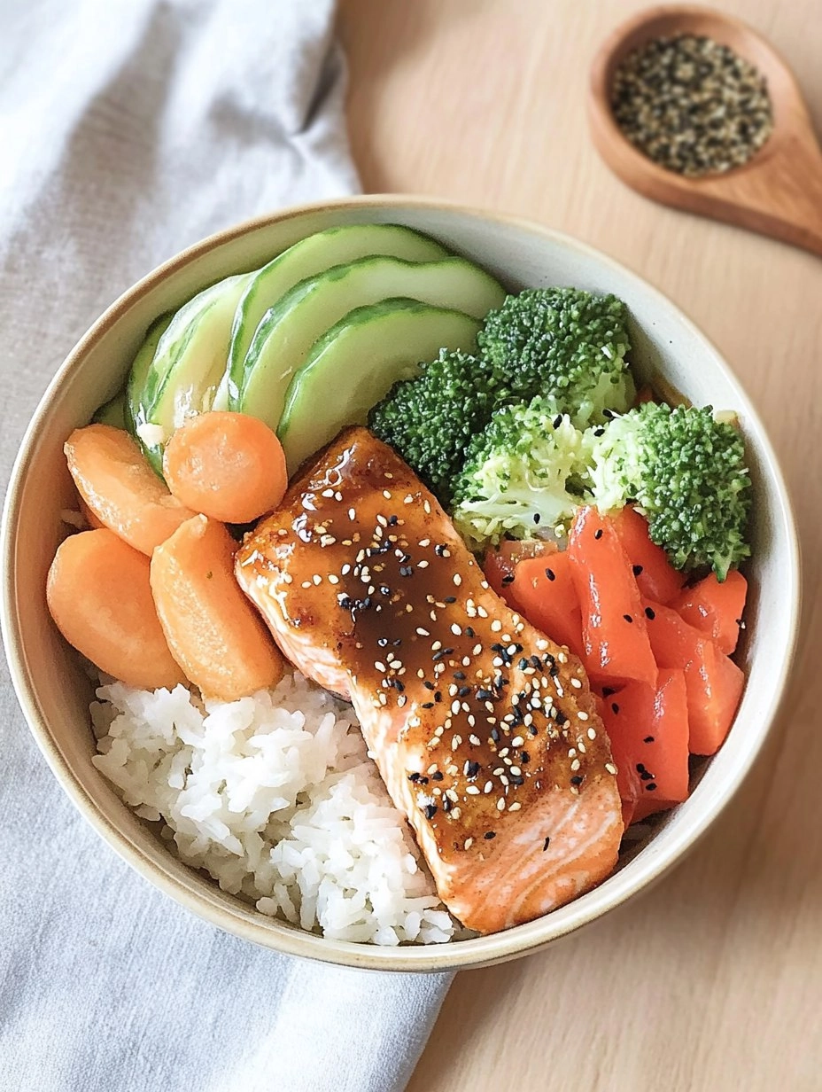 Teriyaki-Lachs-Bowl mit Reis & Gemüse