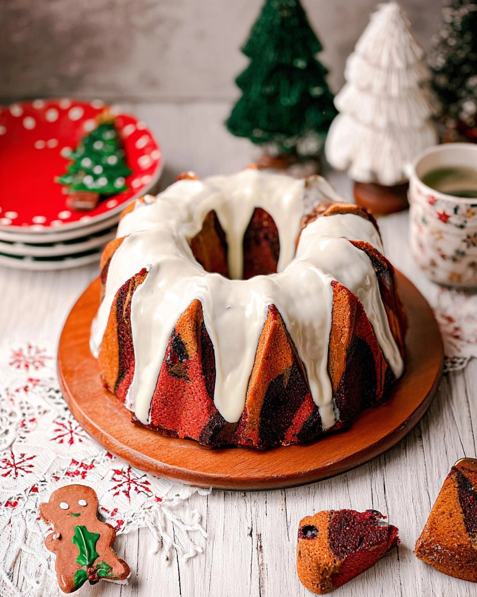 Weihnachtlicher Marmorkuchen