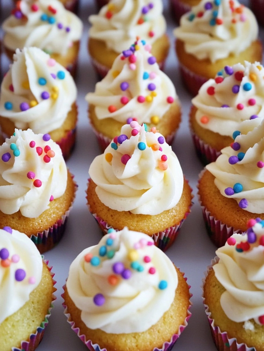 Einfache Mini Funfetti Cupcakes
