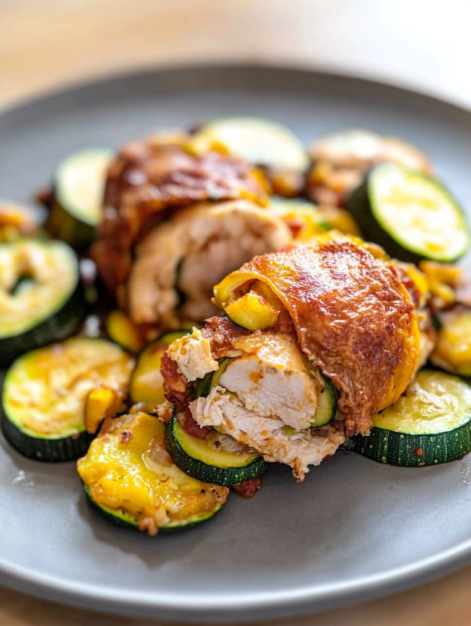 GefüLlte HäHnchenbrust Auf Zucchini GemüSe