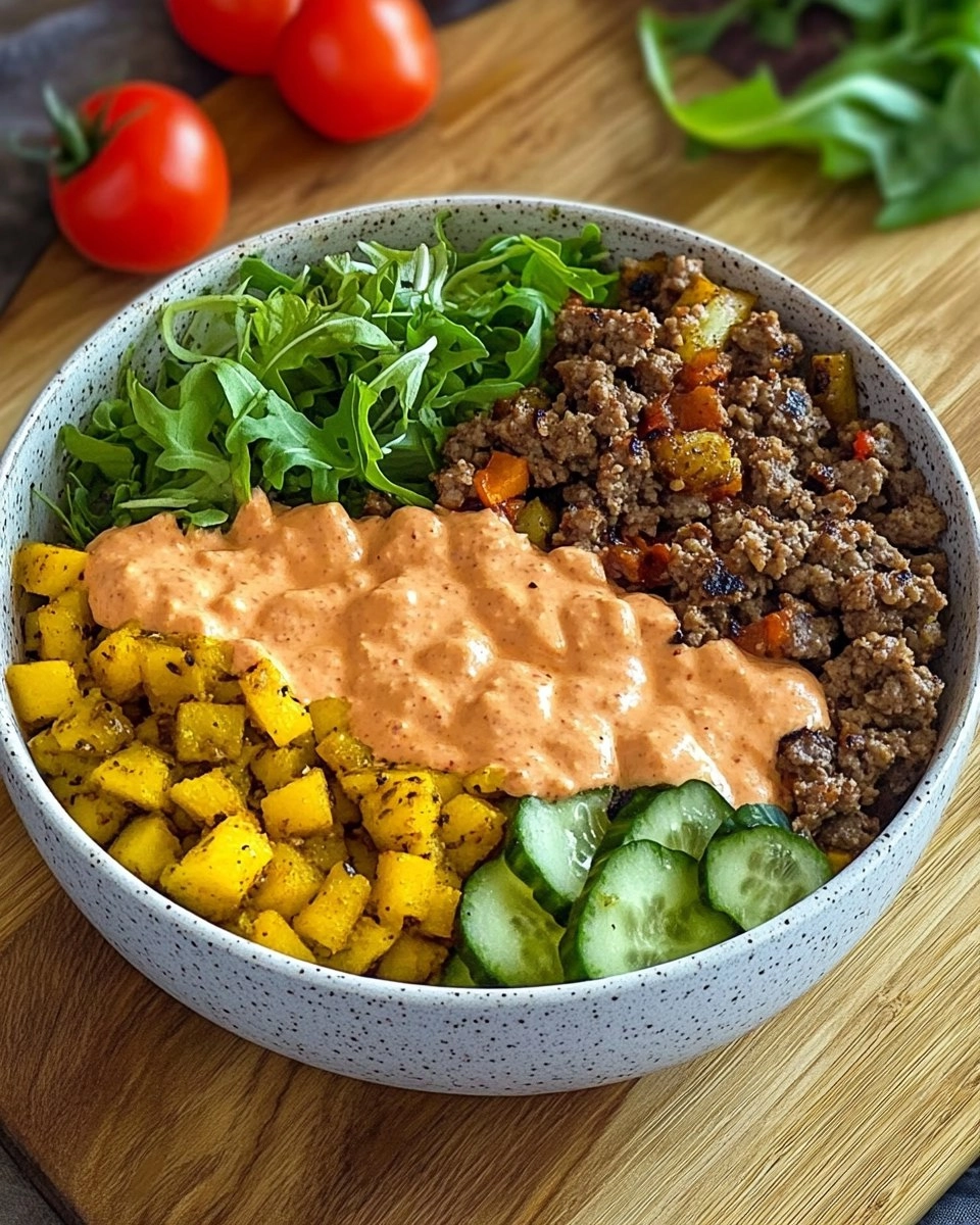 Gesunde Burger Bowl