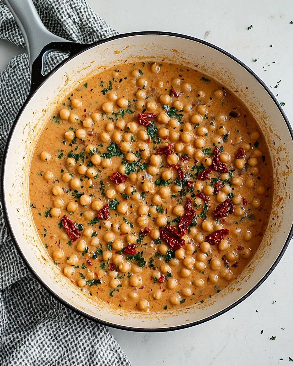 Kichererbsen-Pfanne mit getrockneten Tomaten