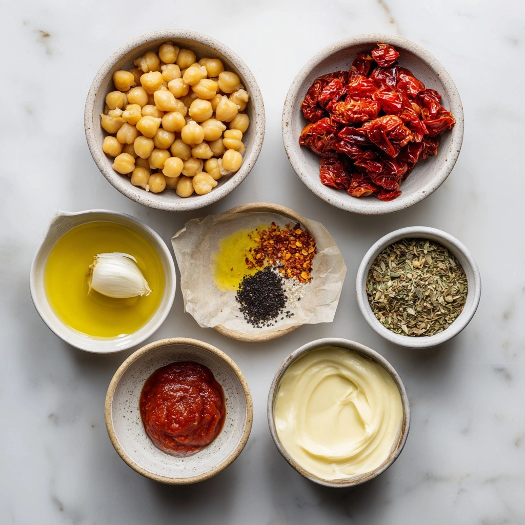 Kichererbsen-Pfanne mit getrockneten Tomaten
