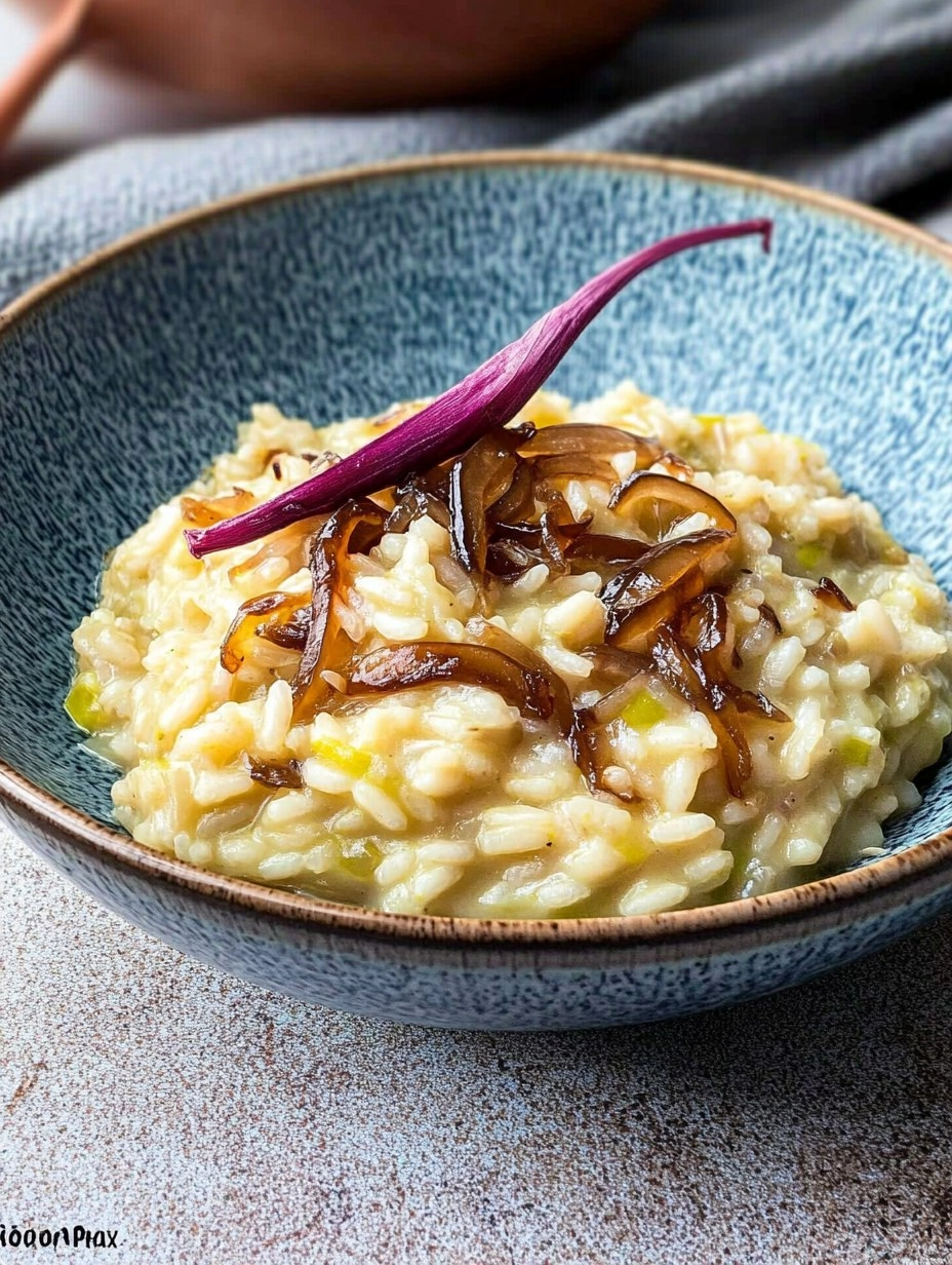 Lauch Risotto Mit Karamellisierten Zwiebeln