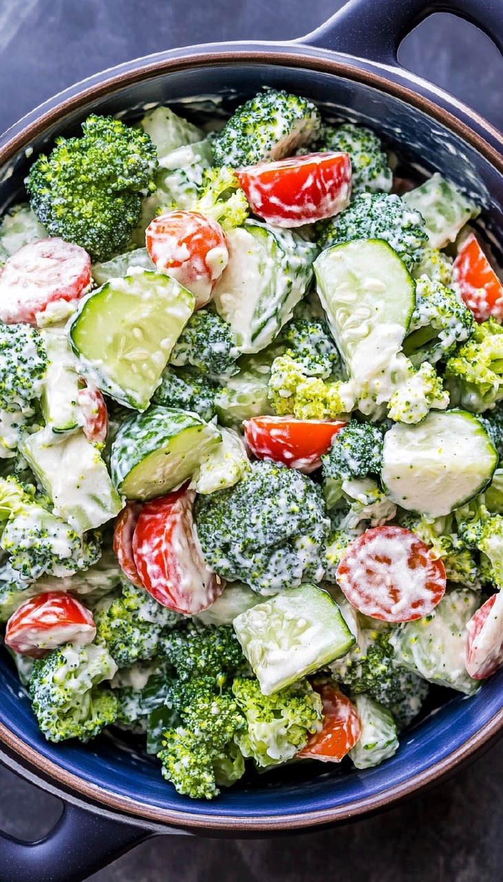Cremiger Gurken-Brokkoli-Salat