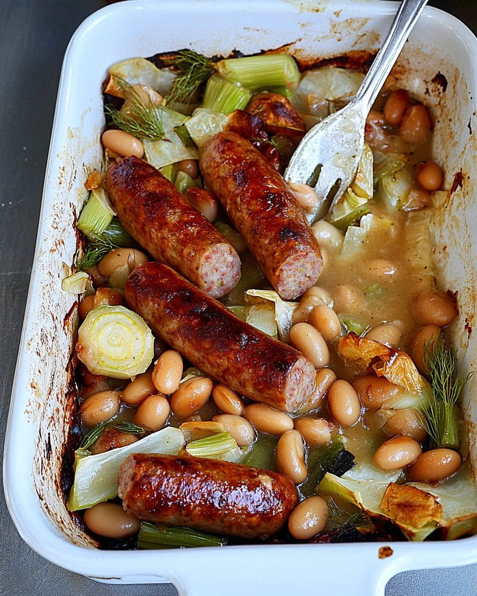 Fenchel, Lauch, Bohnen & Bratwurst aus dem Ofen 91 Fenchel, Lauch, Bohnen & Bratwurst aus dem Ofen