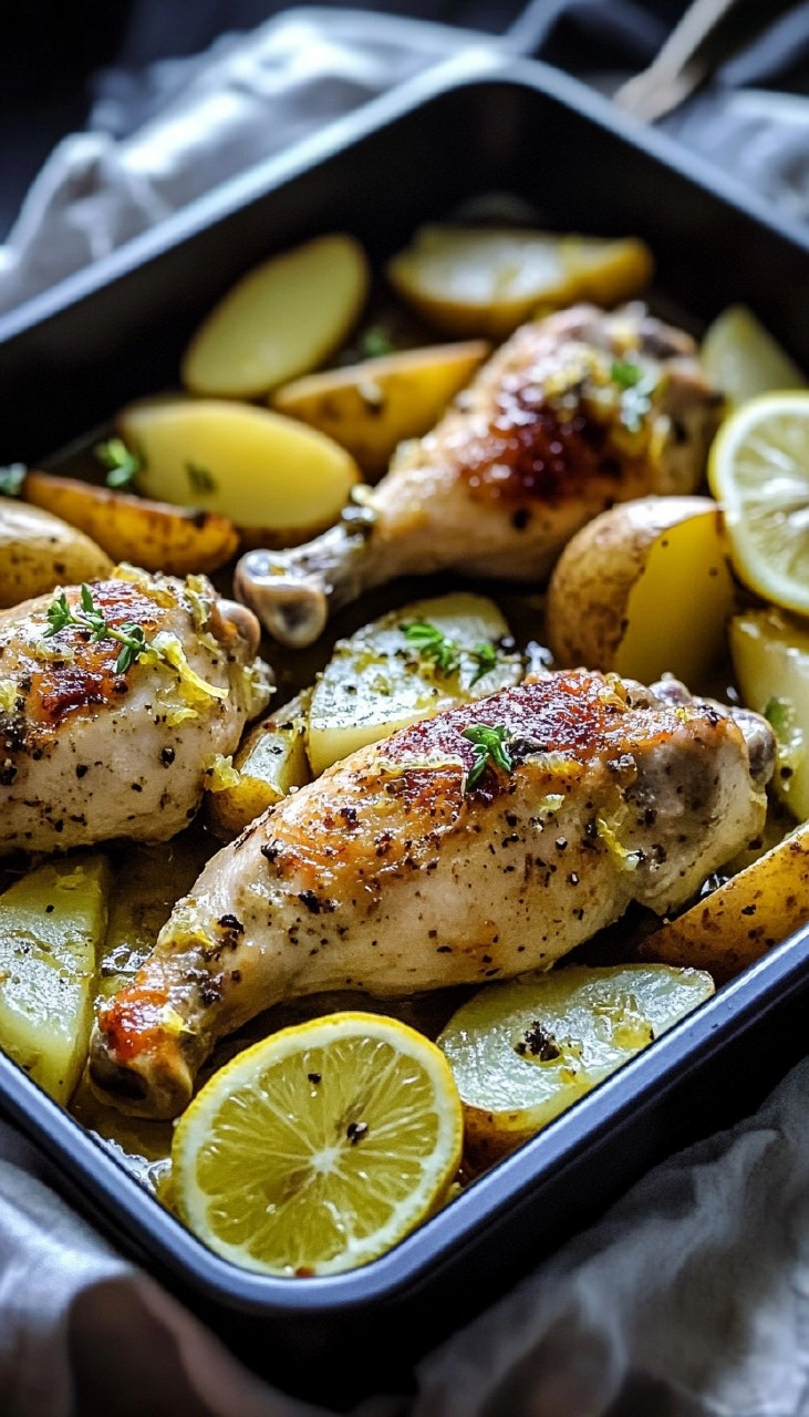 Griechisches Zitronenhähnchen mit Kartoffeln