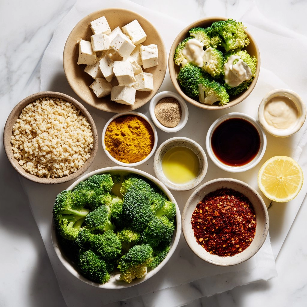 Hirse-Tofu-Bowl mit Tahini-Soße 107 Hirse-Tofu-Bowl mit Tahini-Soße