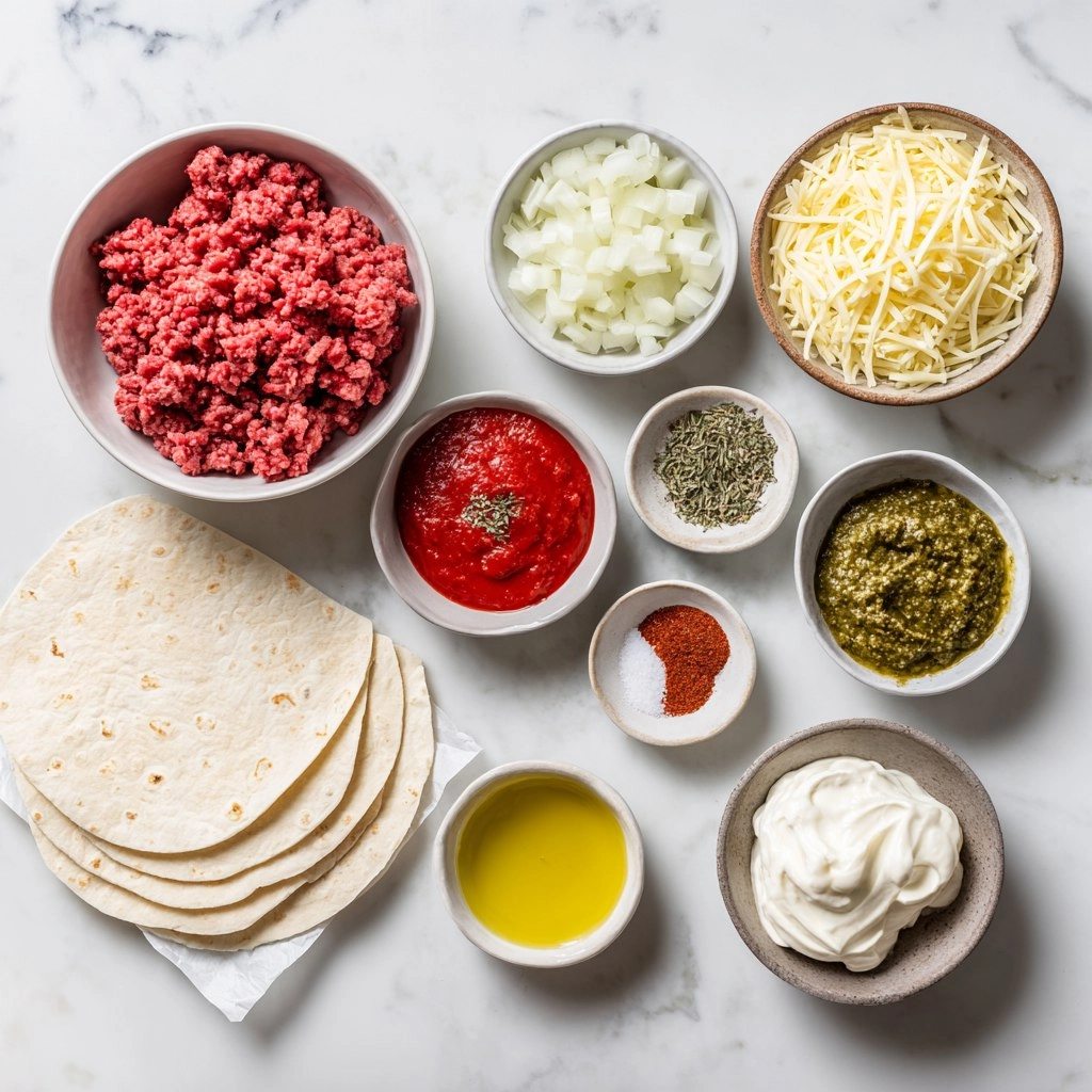 Knusprige Wraps mit Hackfleisch und Käse