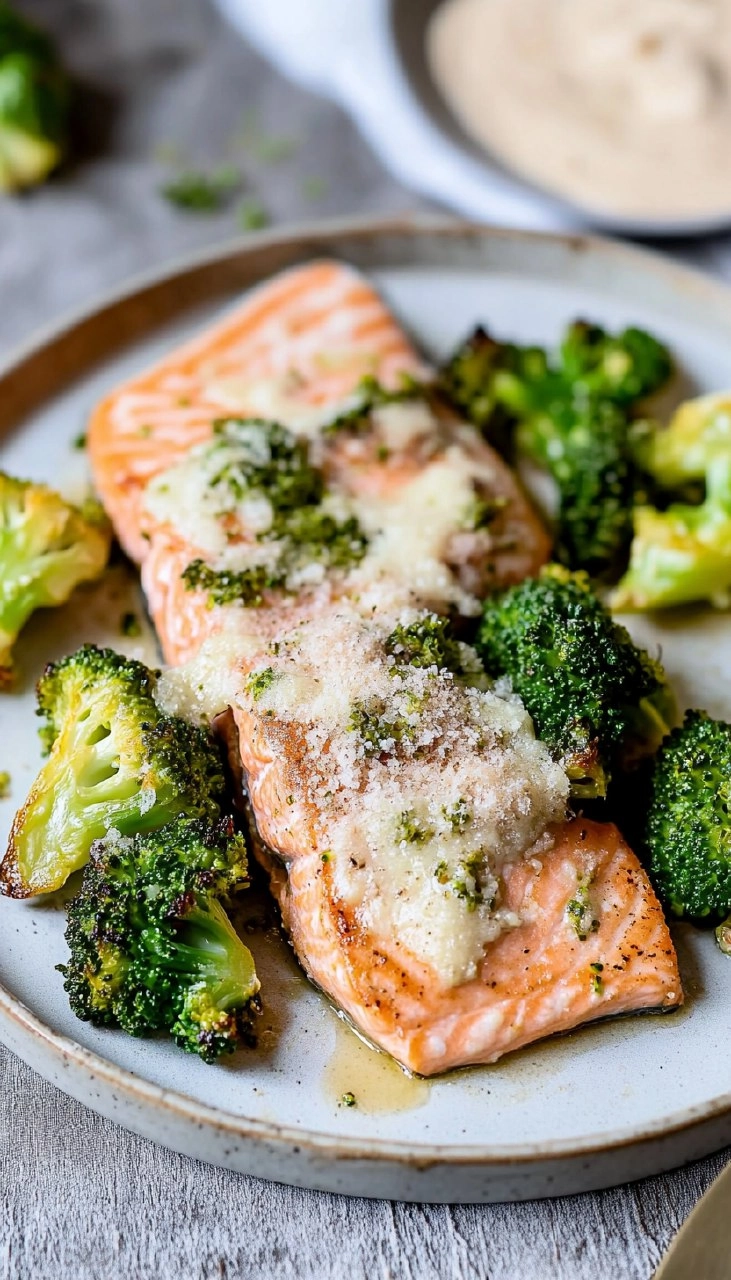 Lachs mit Brokkoli aus dem Ofen